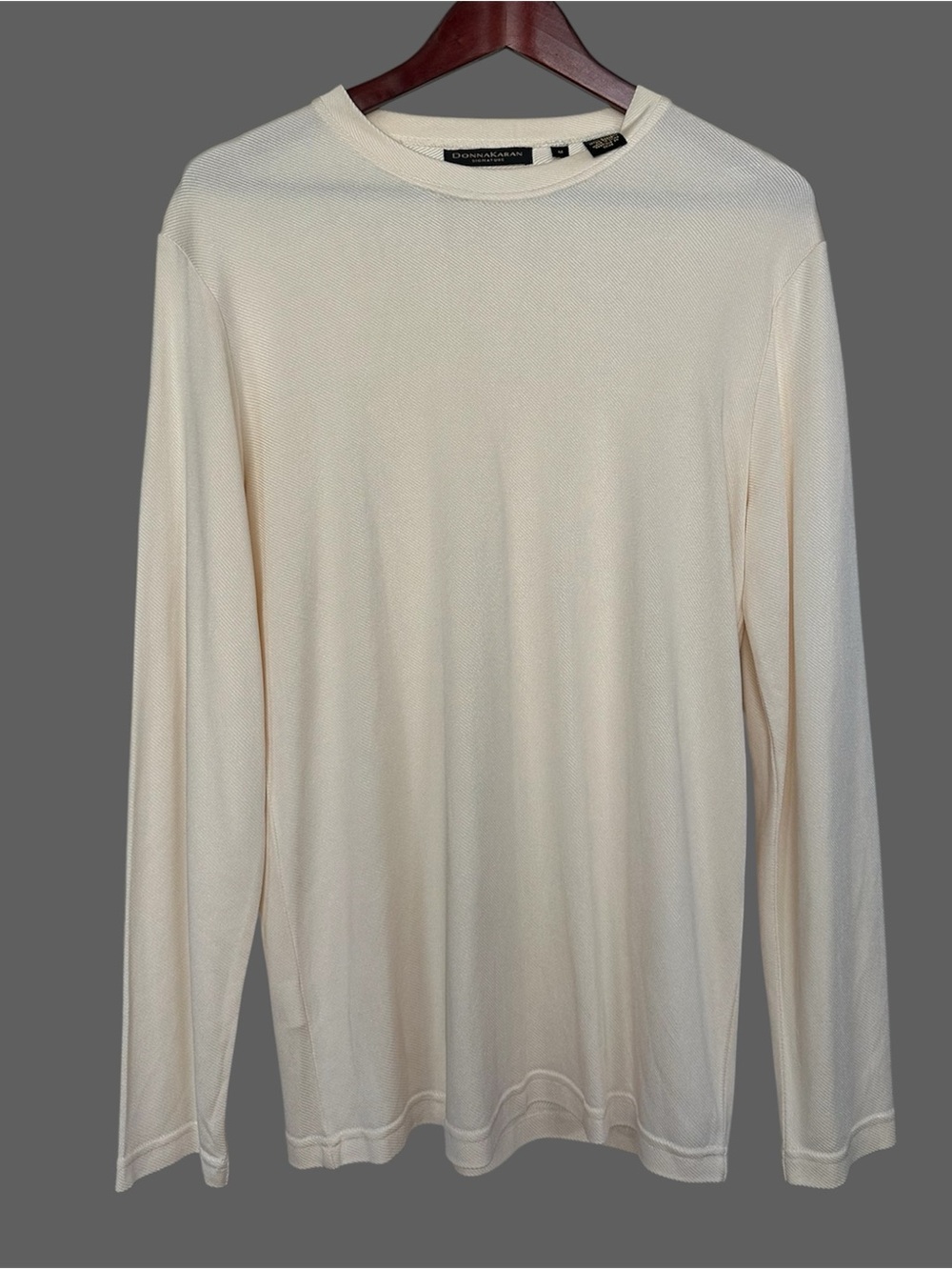 Donna Karan silk cream color long sleeve shirt. Size M. Like new!